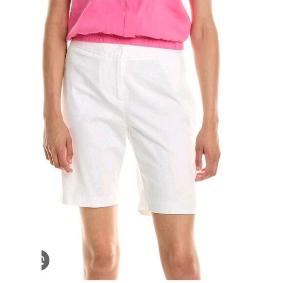 J. McLaughlin Women’s Size 10 White Celia Midi Shorts Cotton Twill EUC - Picture 1 of 11